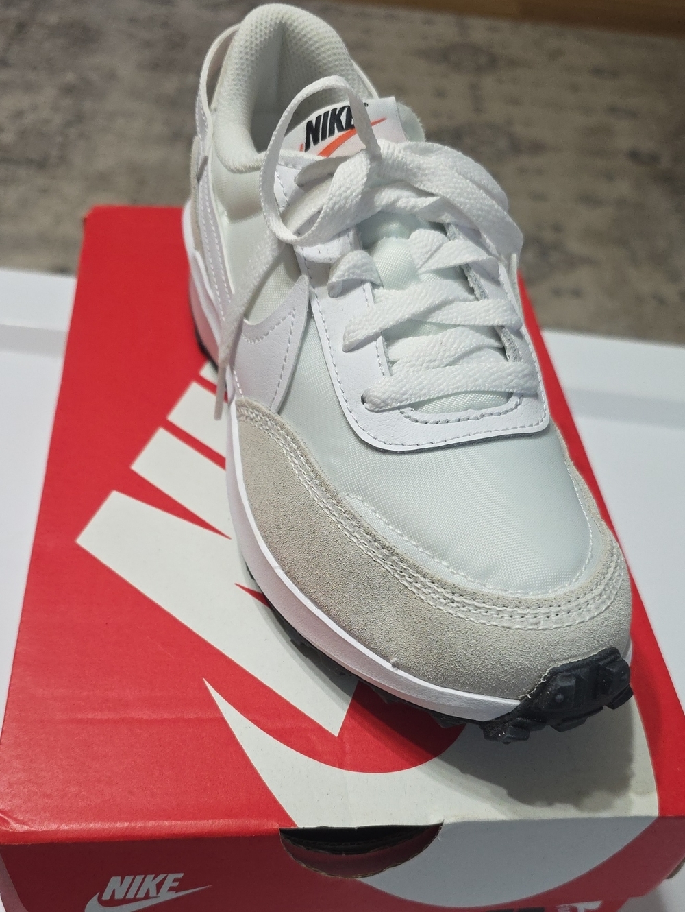 Nike Kids White & Light Gray Retro Runner Sneakers